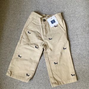 NWT Janie and Jack embroidered chinos: 6-12 months